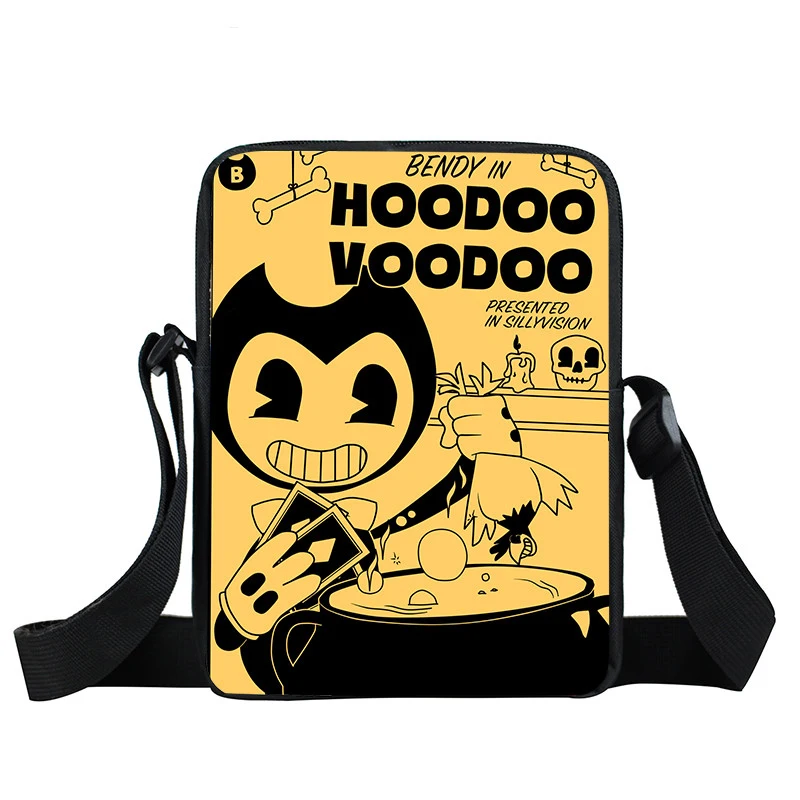 Сумка-мессенджер Bendy and The Ink Machine для мужчин и женщин, повседневные дорожные портативные сумки через плечо для детей ясельного возраста, ранец, игрушечные закуски, сумки - Цвет: xkb bendy03