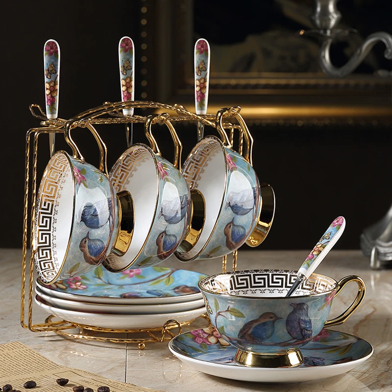 Кофейная чашка в пасторальном стиле из костяного фарфора чайный набор кофейная