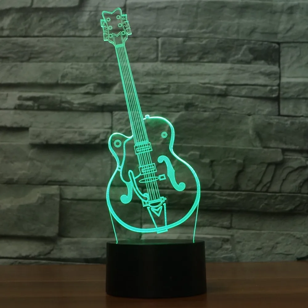 Цветная гитарная сенсорная 3d лампа иллюзия светодиодный ночсветильник USB