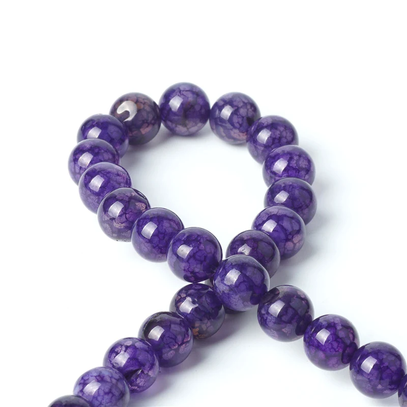 TopGoods бусины из натурального драгоценного камня Фиолетовый Агат Свободные