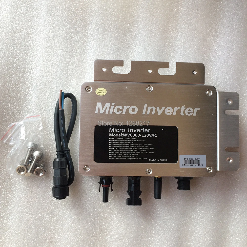 Micro решетчатая Объединенная инвертор WVC-300W с Вход DC22V-50V для AC80~ 160 в пер. тока, 50/60HZ IP65 Водонепроницаемый Солнечный Мощность инвертор