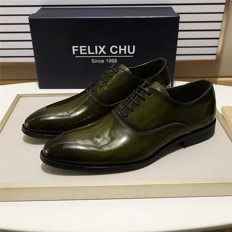 Блестящие лакированные кожаные мужские туфли оксфорды на шнуровке с острым
