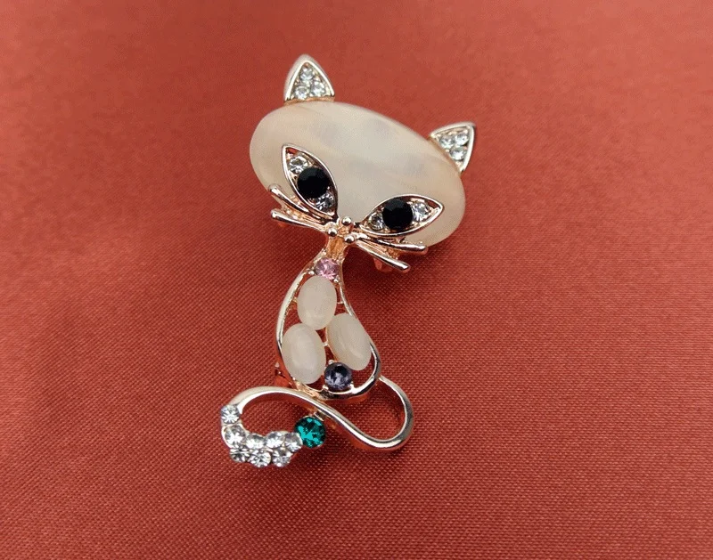 Горячая Распродажа симпатичные лисички резные блестящие булавки брошки с