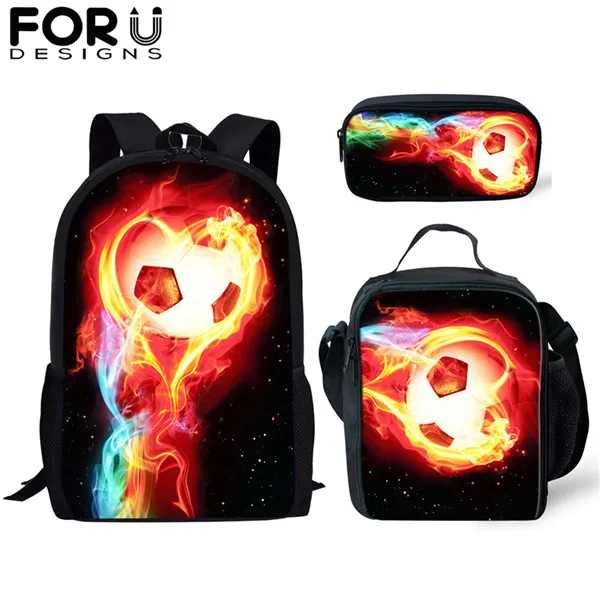 H359CGK FORUDESIGNS/комплект с принтом футбольного мяча, школьные сумки для мальчиков-подростков, 16 дюймов, Детский Большой мужской рюкзак, школьная Детская сумка - Цвет: H359CGK