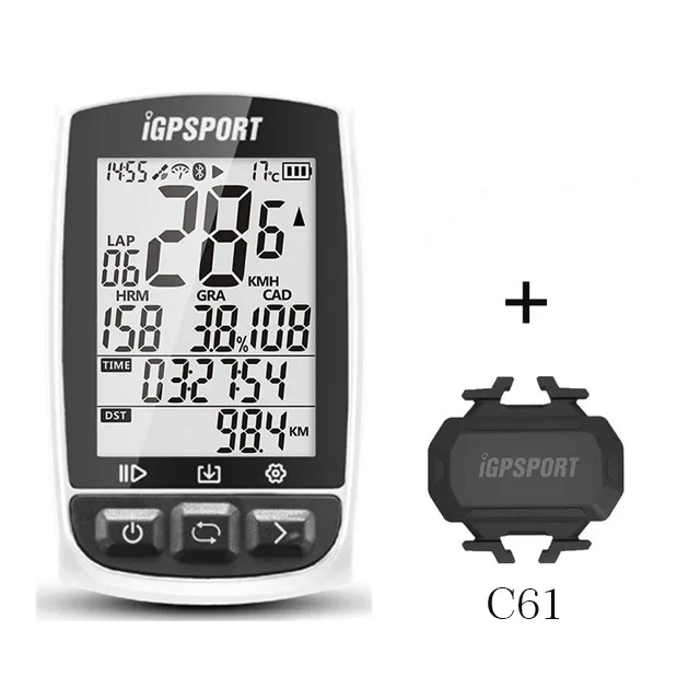 I gps порт IGS50E ANT+ велосипедный компьютер Спидометр Секундомер IPX7 водонепроницаемый ANT Bluetooth 4,0 gps Аксессуары для велокомпьютера - Цвет: White group1 C61
