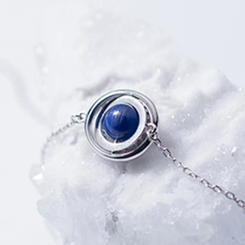 925 кольцо из стерлингового серебра с голубым виде незаполненного круга воротник