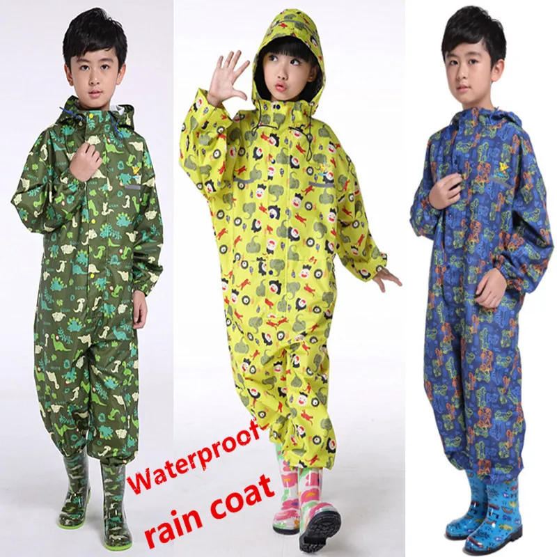 Детский водонепроницаемый плащ студенческий комбинезон с капюшоном