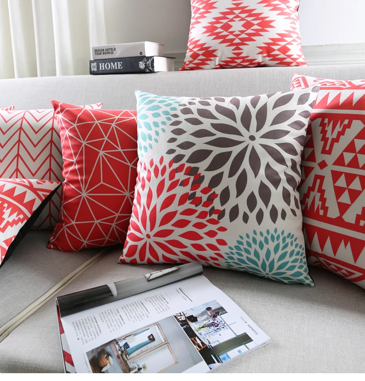 Геометрические треугольники коврики наволочки с рисунком богемные розовые