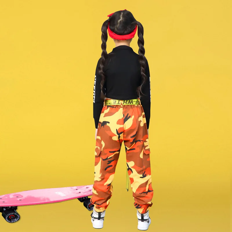 Джазовые танцевальные костюмы для девочек штаны в стиле хип хоп детская одежда