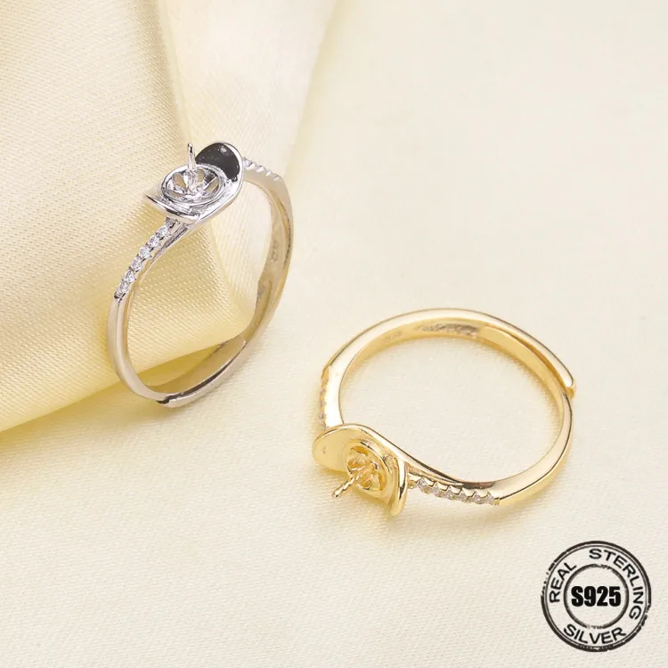 925 sterling silver adjustable size pearl Open Size Adjustable Rings DIY Findings &amp Components | Украшения и аксессуары