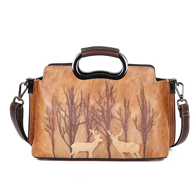 Женские сумки слинги через плечо винтажная дамская сумочка с рисунком оленя тоут