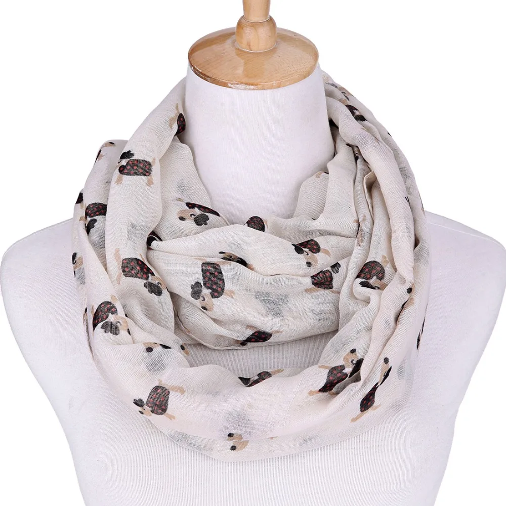 Шарф в горошек с милой собачкой новинка 2018|infinity scarf|scarf snoodfashion scarf |