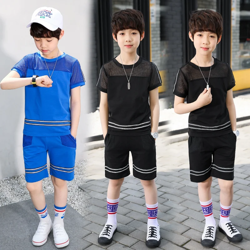Children's Clothing Boy Summer Suit 2019 New Sports Clothes Big Children Short Sleeves Tide | Детская одежда и обувь