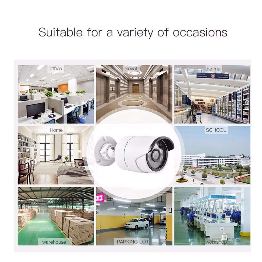 AZISHN 48V POE IP камера безопасности 3.0MP 2304x1296 Onvif Обнаружение движения RTSP ИК светодиоды