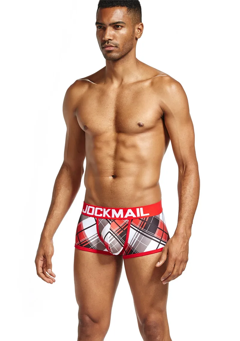 Бренд jockmail мужские трусы боксеры шорты классические клетчатые сексуальные трусы мужские трусы-боксеры marca cuecas пестрые трусы нижнее белье