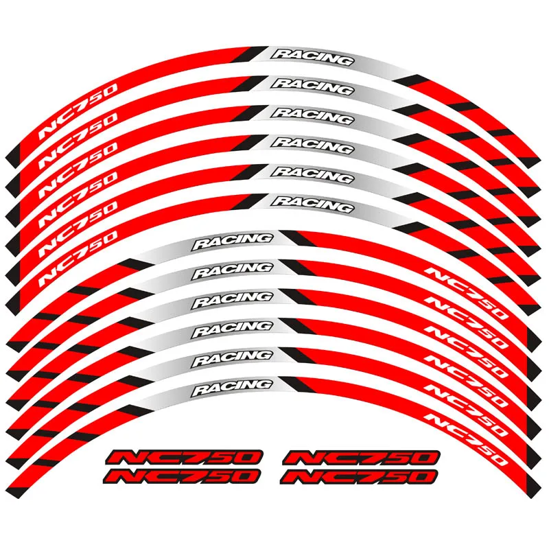 Motorcycle front and rear wheels Edge Outer Rim Sticker Reflective Stripe Wheel Decals For Honda NC750 | Автомобили и мотоциклы
