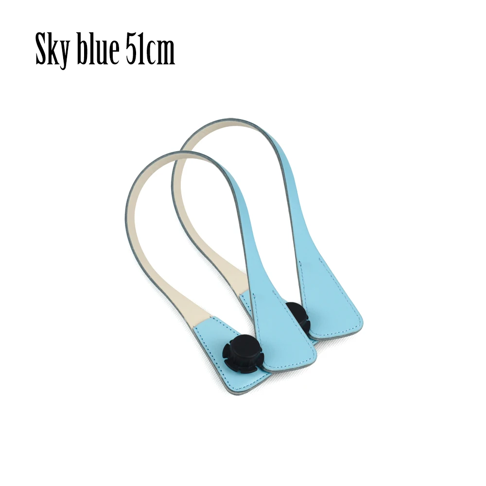 Sky blue 51cm Новые Длинные Короткие сверхтонкие Сменные Угловые ручки из искусственной кожи для OBag Ocity EVA O Bag Body - Цвет: Sky blue 51cm