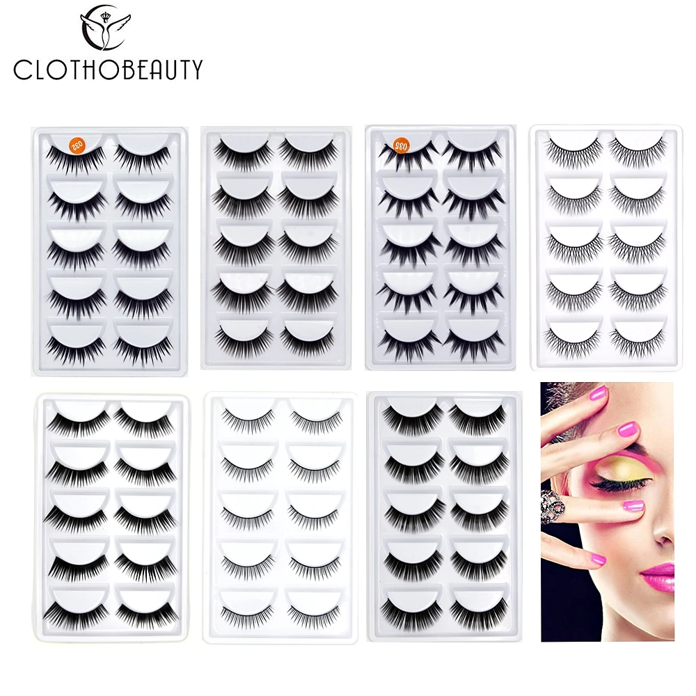 Натуральные накладные ресницы CLOTHOBEAUTY 3D ручной работы 5 пар мягкие невидимые