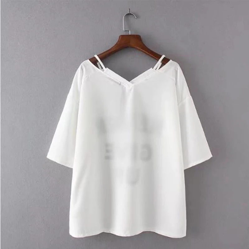 Женская футболка с вырезами V образным вырезом и коротким рукавом|t shirts ladies|fashion t