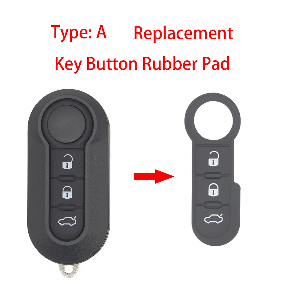1 Pcs Key Rubber Pad WhatsKey 3 кнопки складной Автомобильный ключ дистанционный флип Автомобильный Брелок чехол для Fiat 500 Ducato Bravo Stilo Punto Panda - Number of Buttons: 1 Pcs Key Rubber Pad