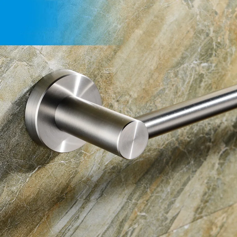 MTTUZK Top Quality 304 Stainles Steel brushed round Single Towel Bar Bath Holder Ring Bathroom Accessories 500mm | Обустройство дома
