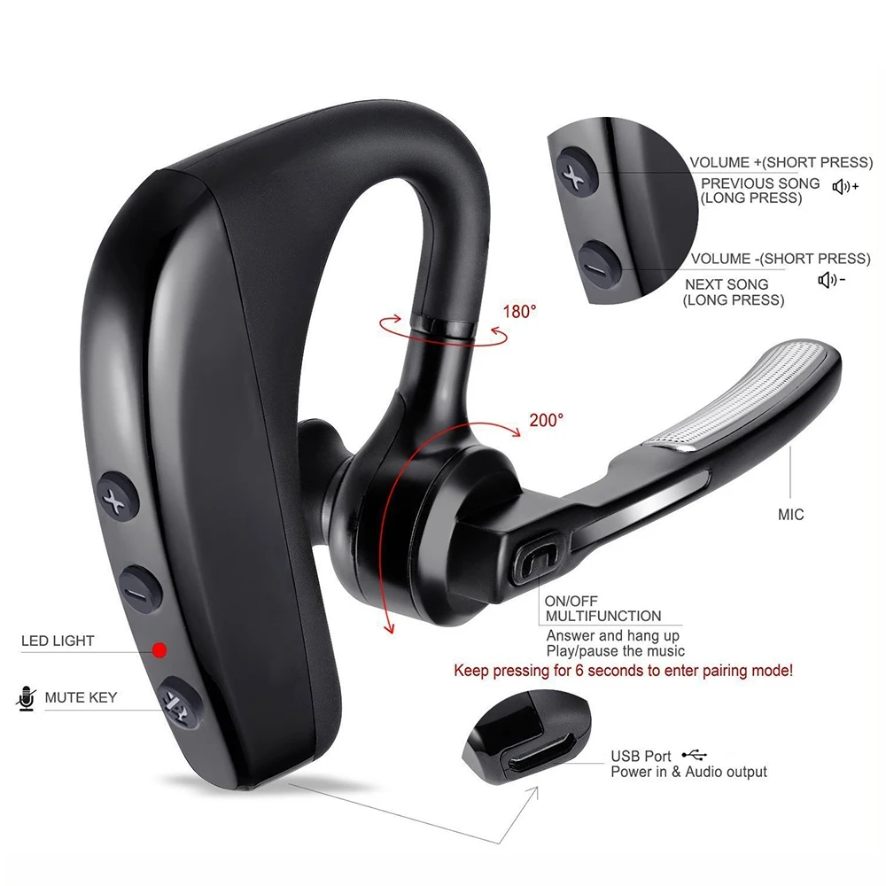 LEEGOAL K10 Bluetooth бизнес наушники свободные руки беспроводные с шумоподавлением