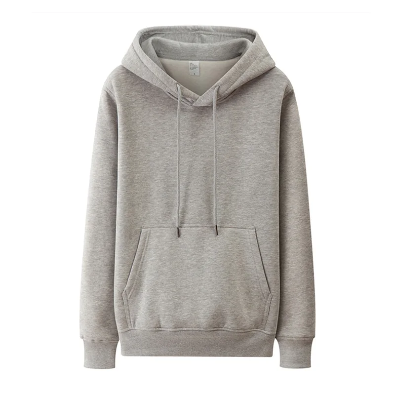 

PERHAPS U Black Gray Solid Hoodies Pullovers Casual Fleece H0005