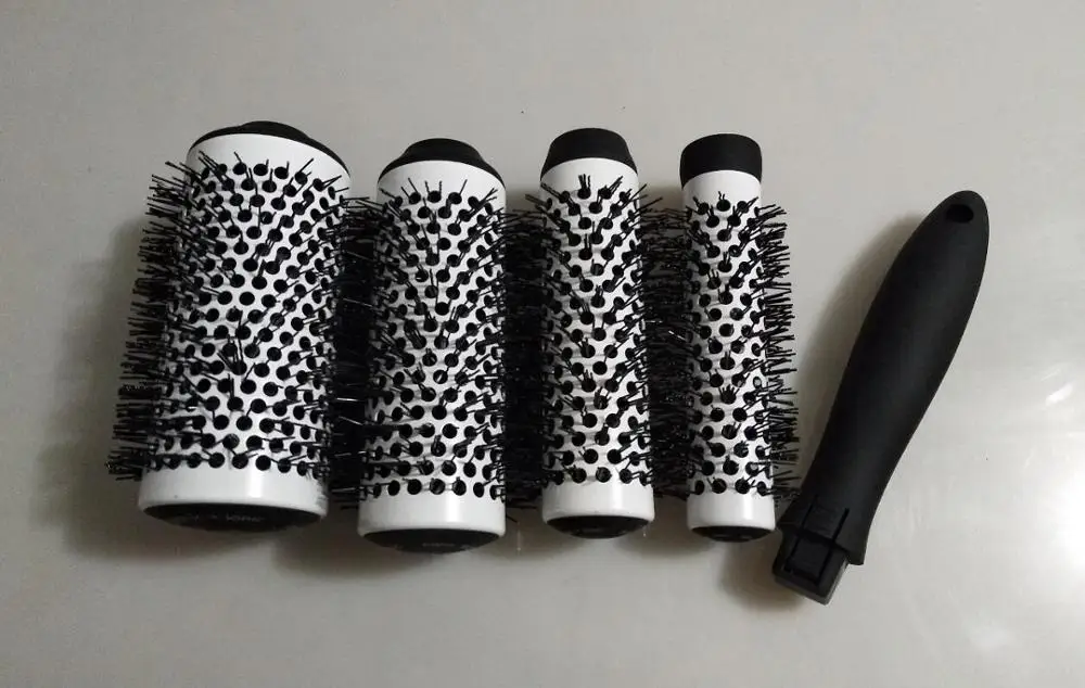 Керамическая круглая щетка для волос со съемной ручкой набор кистей четыре