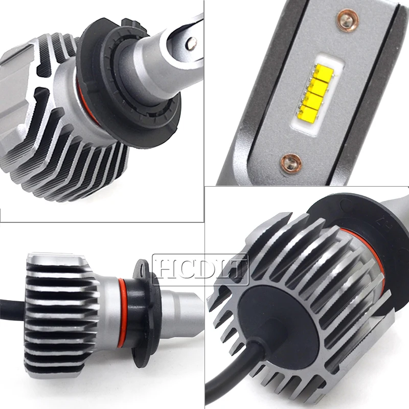 Hcdlt супер яркий H4 светодиодный фары лампы H7 H11 HB3 9005 HB4 9006 50 Вт 10000LM чипы ZES 6500 K белый автомобиль Светодиодная лампа для авто фары