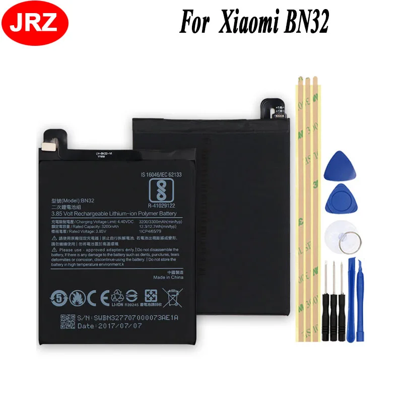 JRZ батарея для телефона Xiaomi BN32 3300 мАч Высокая емкость высококачественные сменные