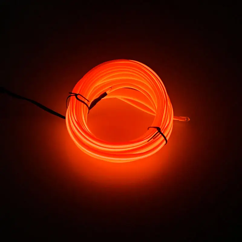 orange 5 м автомобильный интерьерный светильник usb/сигарный светильник er холодный светильник DIY автоматический светодиодный декоративный светильник для приборной панели - Название цвета: orange