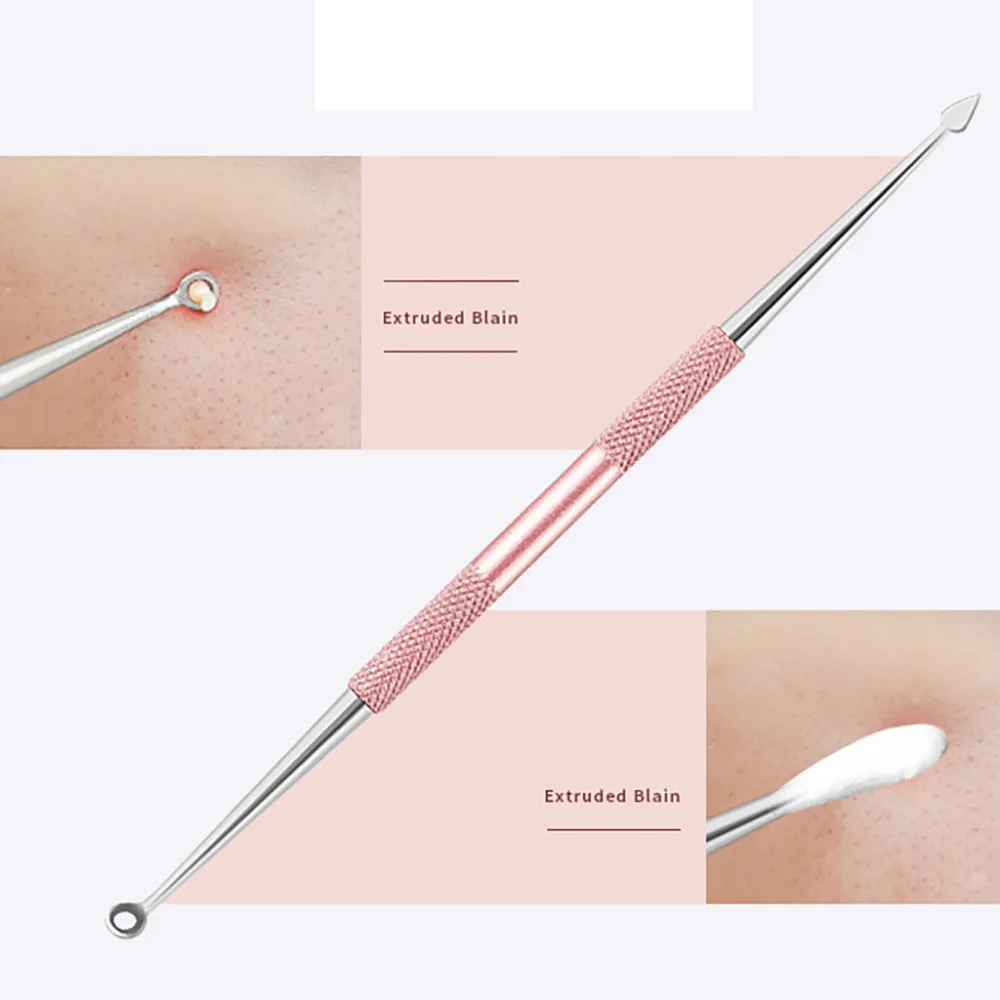 

New 5pcs/set Stainless Stell Blackhead Facial Acne Spot Pimple Remover Extractor Tool Skin Tool Include Box M10 MA18
