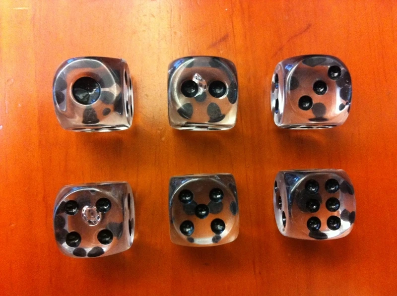 

16mm transparent dice with black paint, crystal dice, dice, exquisite acrylic transparent toys, collection, educational