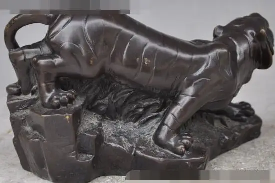 S01592 7 &quotКитайский Фэншуй Бронзовый свирепый злой Зодиак Год животное тигр статуя