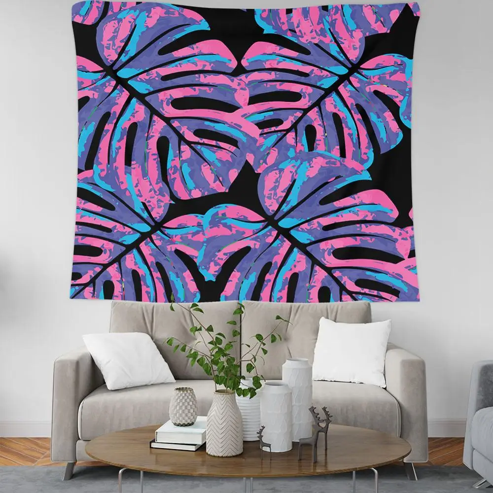 Лист тропического растения листья Настенная ткань гобелен полиэстер Подвесной