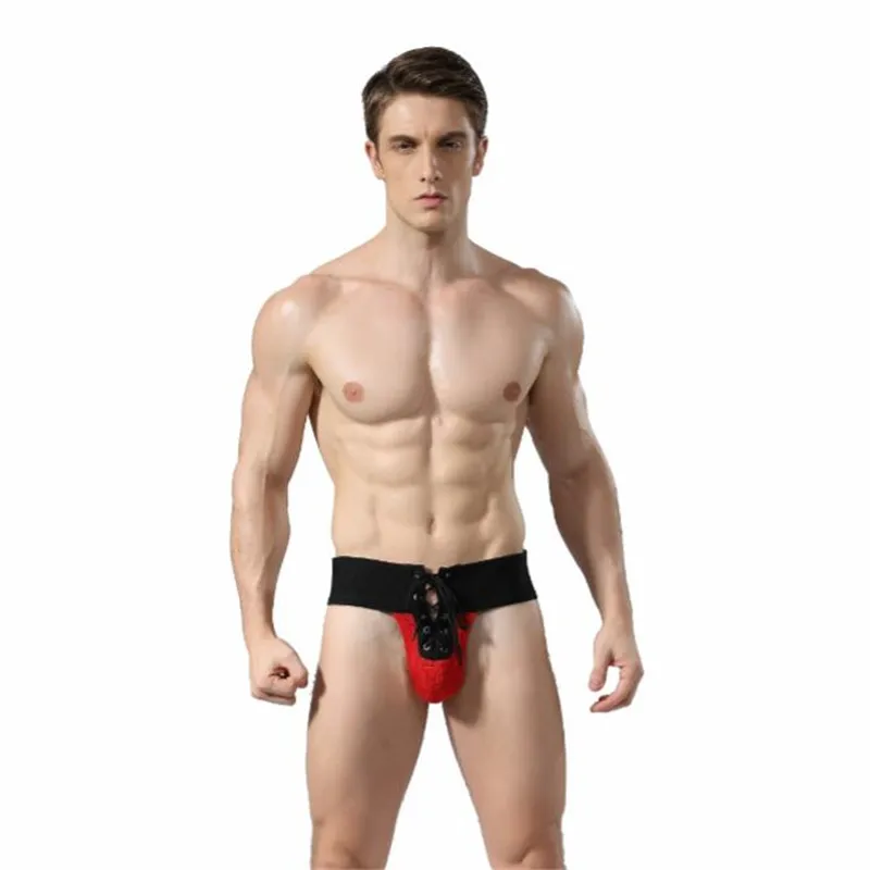 Джоки на шнуровке для мужчин сексуальное мужское нижнее белье стринги и