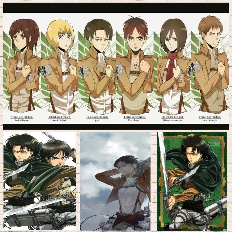 Новый атака на постер Titan японский мультфильм фоновая фотография в стиле ретро