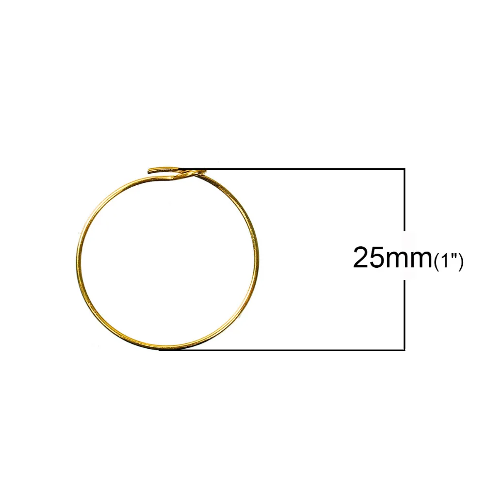 DoreenBeads Позолоченные стаканы для вина из сплава на железной основе кольцо 25 мм (1