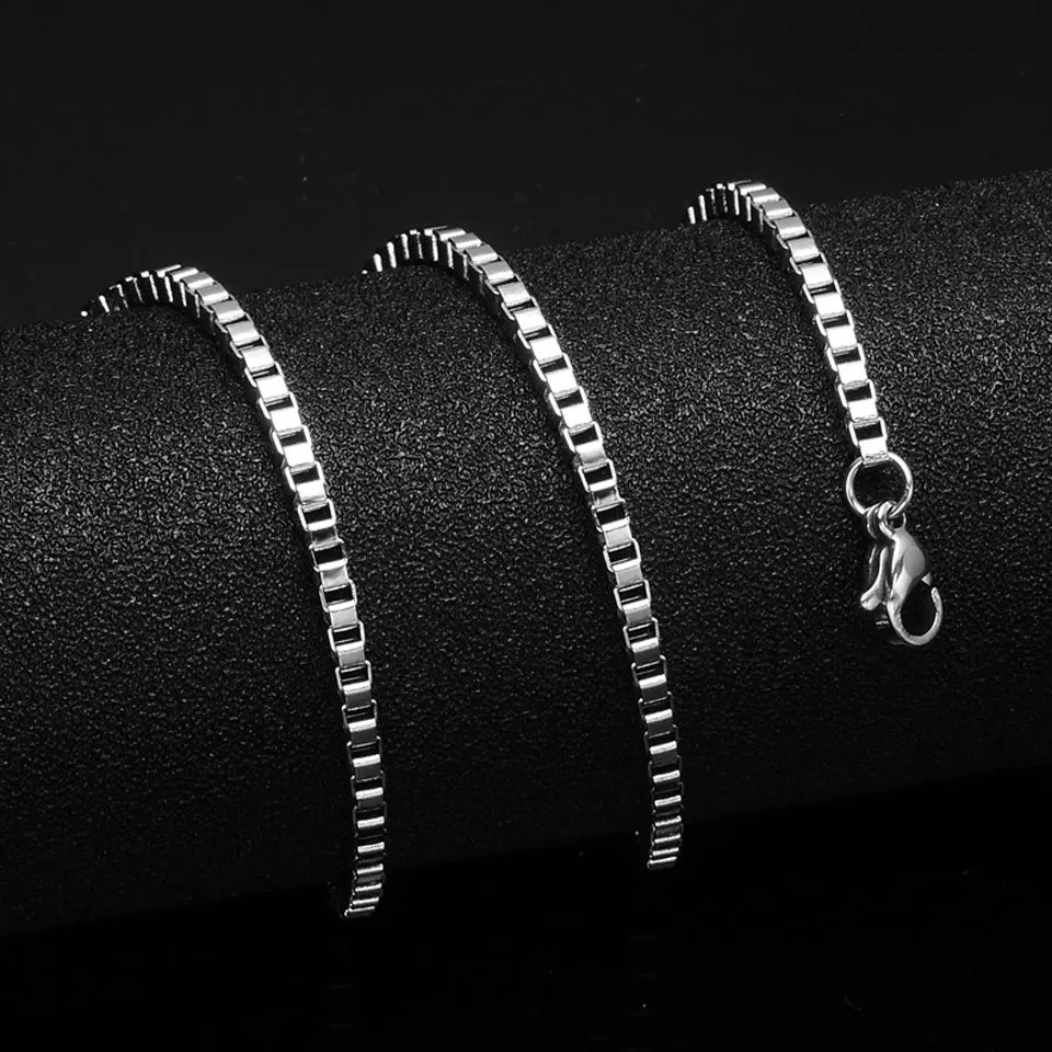 Нержавеющая сталь 3 мм Высокое качество коробка цепочка на шею для мужчин и