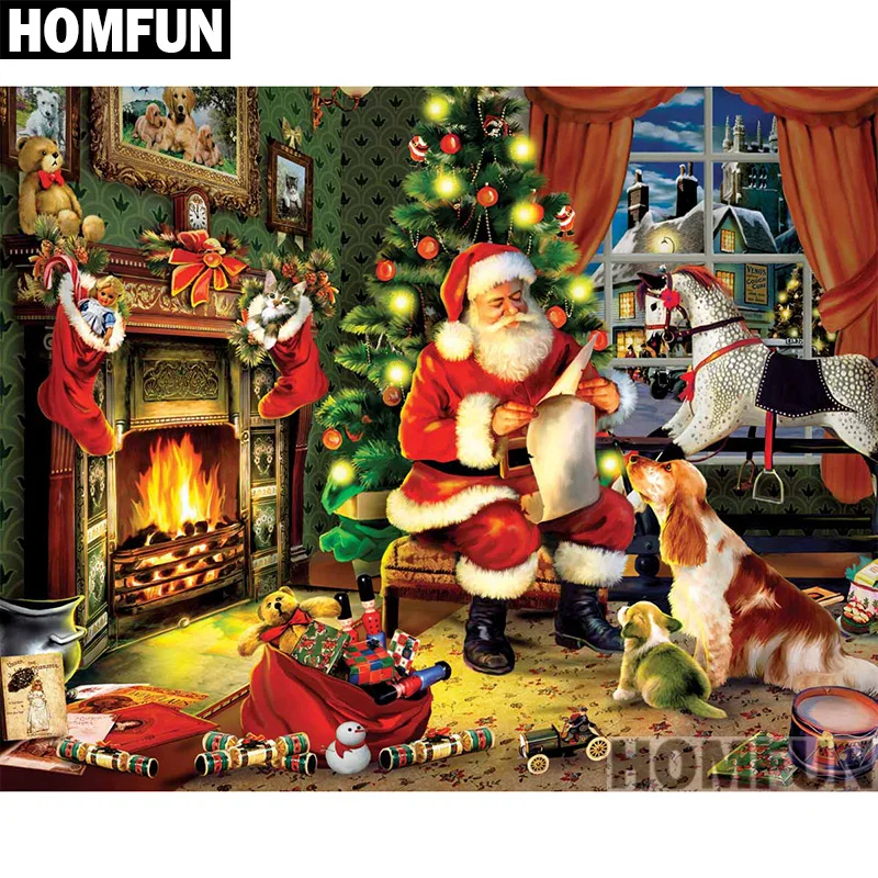 Алмазная живопись HOMFUN A00788 картина сделай сам из квадратных/круглых страз вышивка