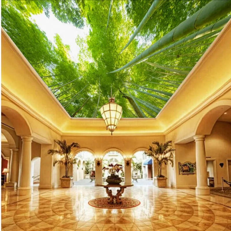 

photo wallpaper HD living room restaurant hotel ceiling wallpaper bamboo sky custom decoration mural wallpaper
