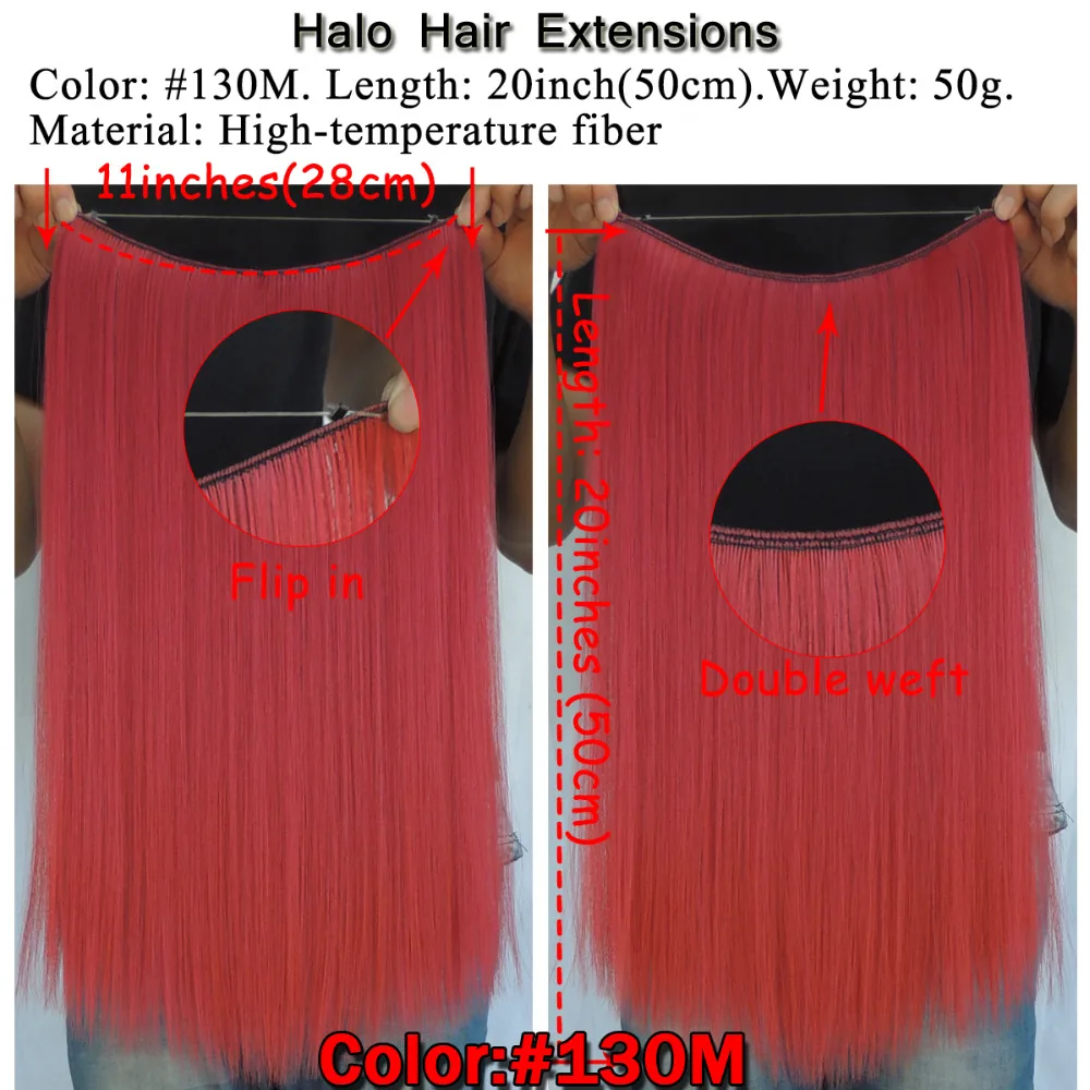 Ysz5050/1 p Xi. rocks синтетические цвета парики Halo эластичная веревка наращивание волос вокруг головы прямые вшитые в плетение двойной уток парик