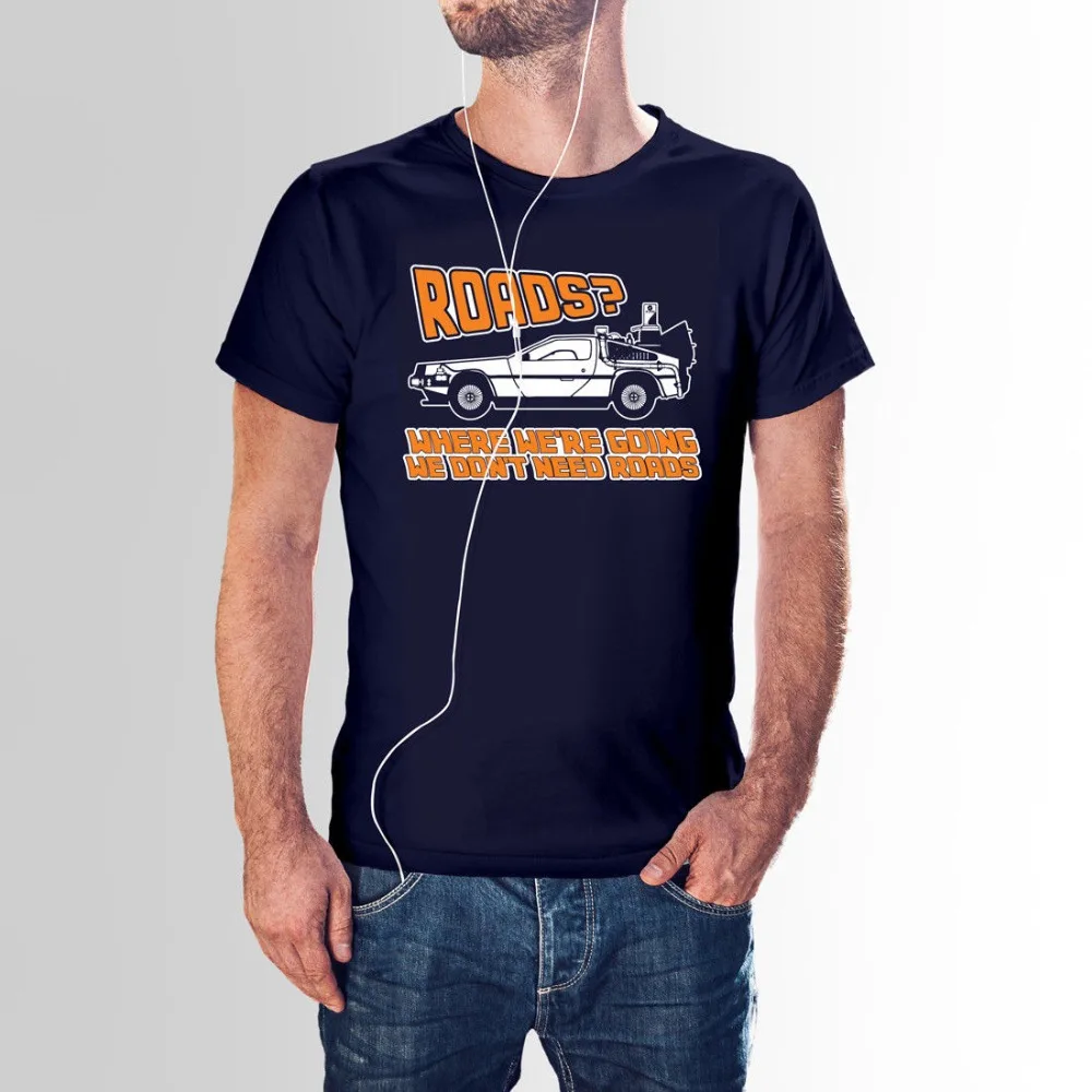 Мужская футболка с принтом Назад в будущее модная круглым вырезом лето