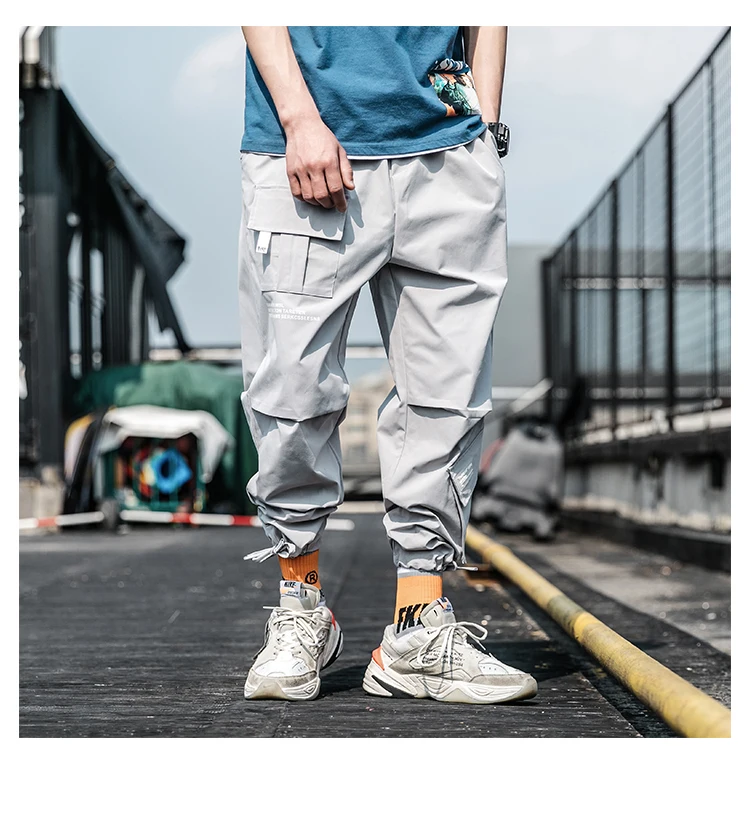 LAPPSTER Men Streetwear Carog Pants Summer Joggers Pants Men Black Hip Hop Harem Pants Korean Style Trousers Polyester