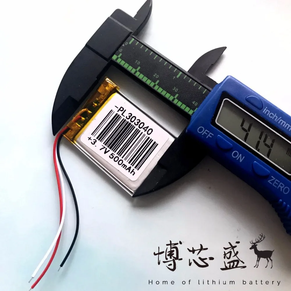3,7 V, 500 mAH, [303040] три свинцовых линии PLIB; полимерный литий-ионный/литий-ионный аккумулятор для dvr, gps, mp3, mp4, сотового телефона, динамика