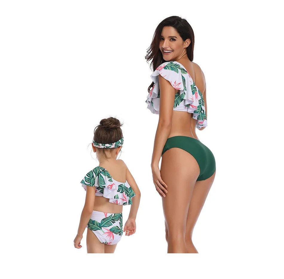 Одежда Mommy and Me ассиметричные бикини подходящие купальники maillot de bain fille madre e hija Детские купальники mama e hija ropa