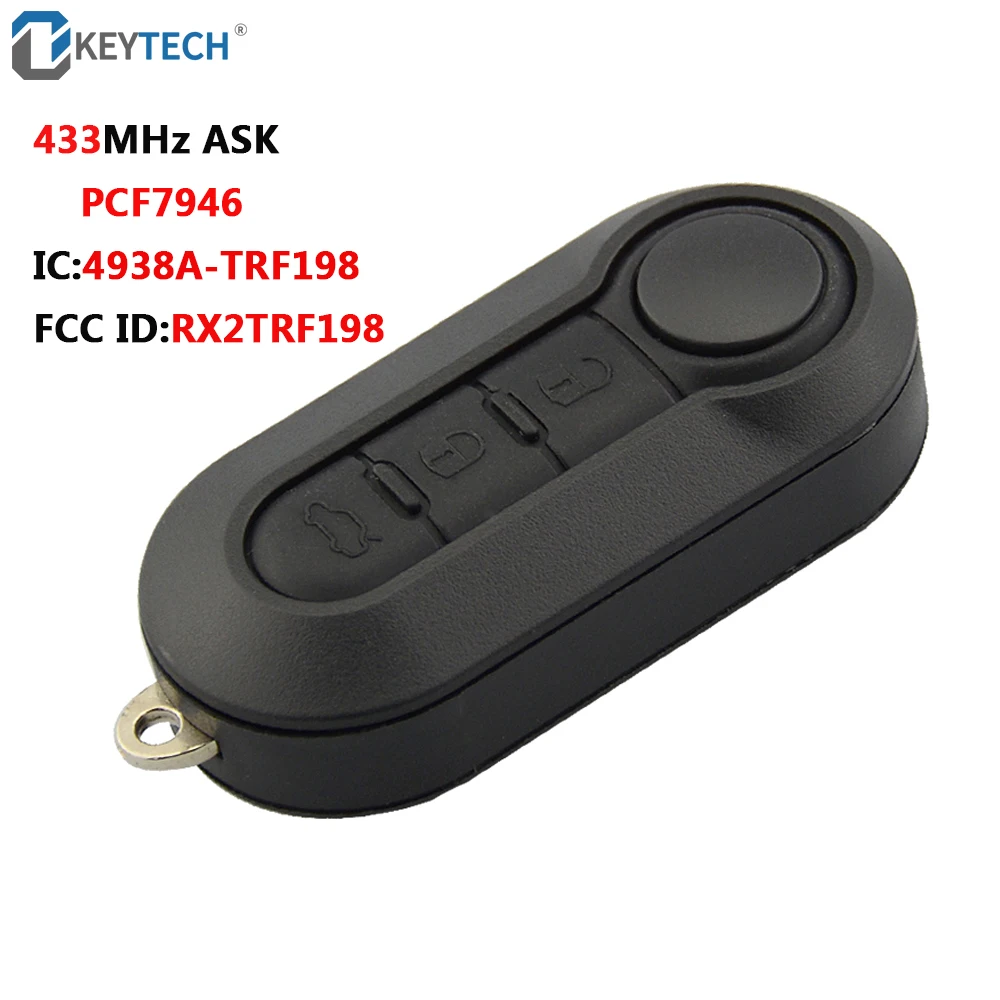 Дистанционный ключ OkeyTech 433 МГц ID46 3 кнопки для Fiat 500L MPV Ducato Citroen Jumper Peugeot Boxer 2008 2015