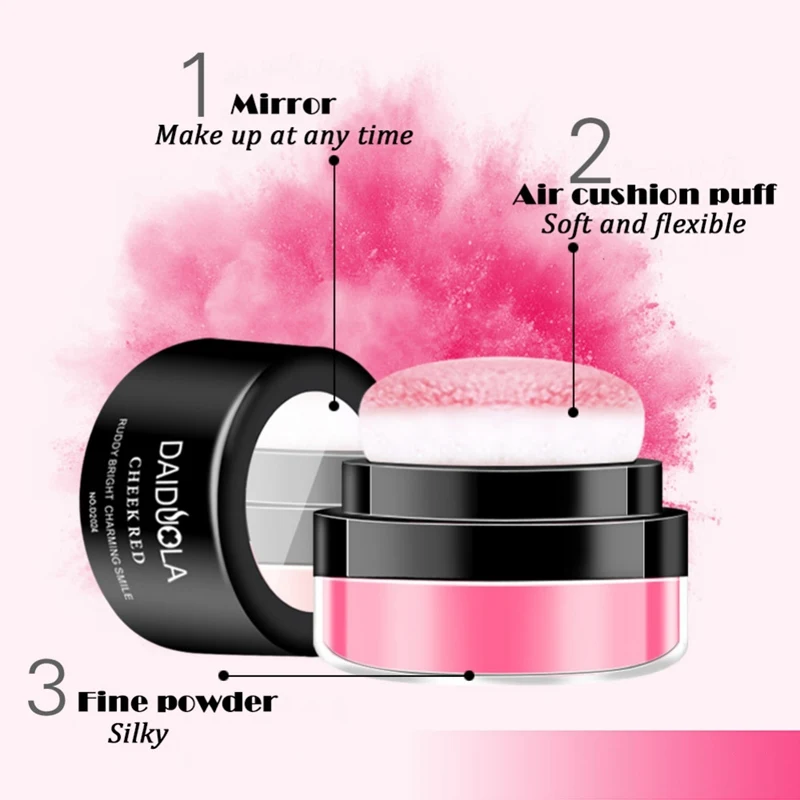 Грибная голова воздушная подушка Румяна Пудра легко окрашивается естественный