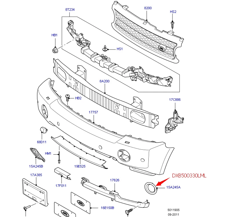 DXB500330LML грунтованная Авто правая противотумансветильник фара крышка для Range Rover