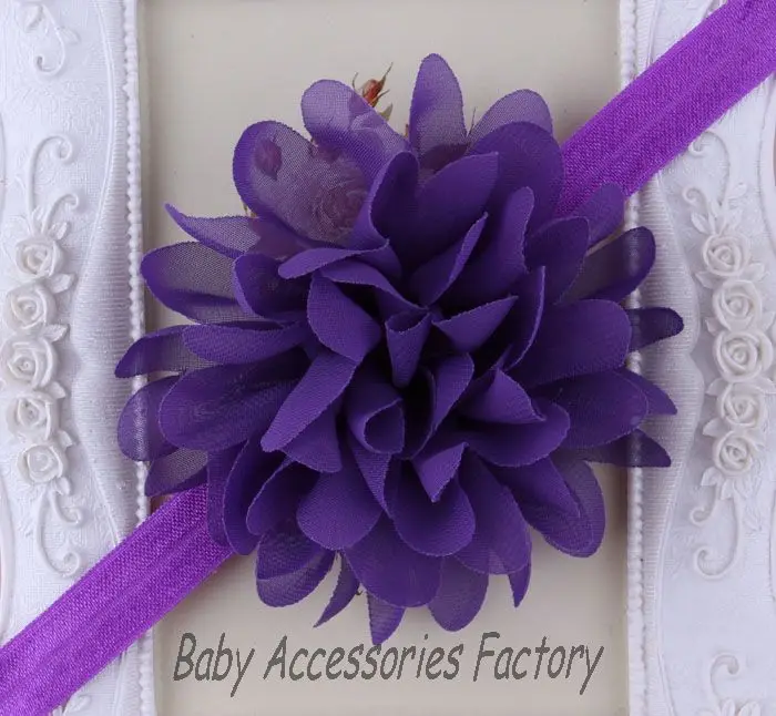 (2 шт./лот) повязка на голову для девочек с 4 ''шифоновым тюлевым цветком